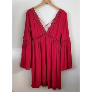 Forever 21 Crochet Bell Sleeve Dress